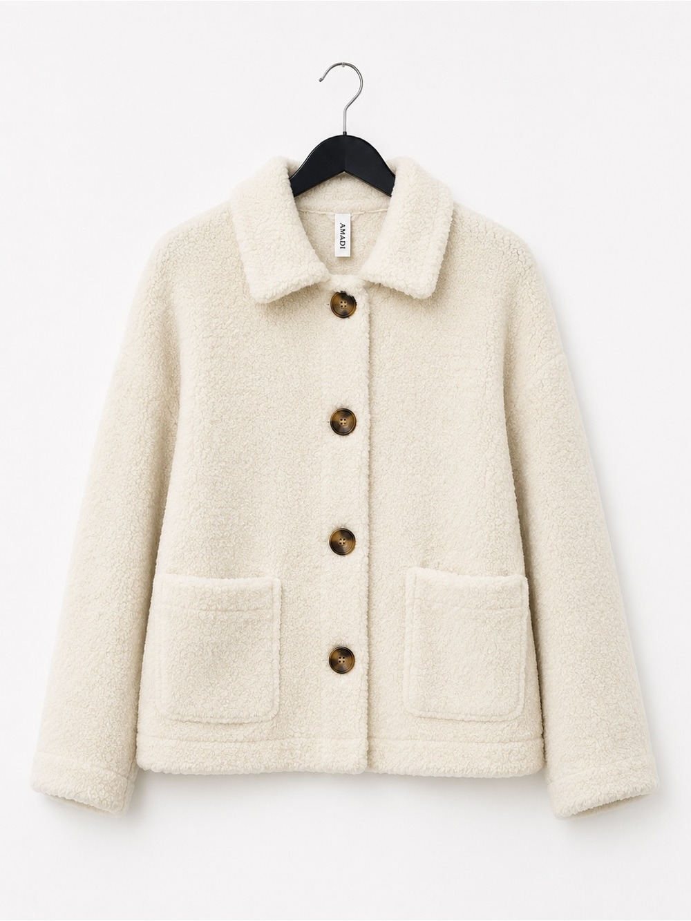 Anthropologie Danika Fuzzy Teddy Jacket | NWT | Large | Ivory Cream Cozy Coat - Picture 2 of 10